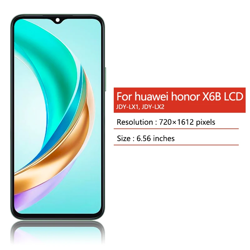 ARSSLY Display LCD per Honor X6b Schermo LCD per Honor X6b JDY-LX1 JDY-LX2 6,56 Pollici Schermo di Ricambio Touchscreen Digitizer Full Assembly con Riparazione Kit, Nero senza Telaio