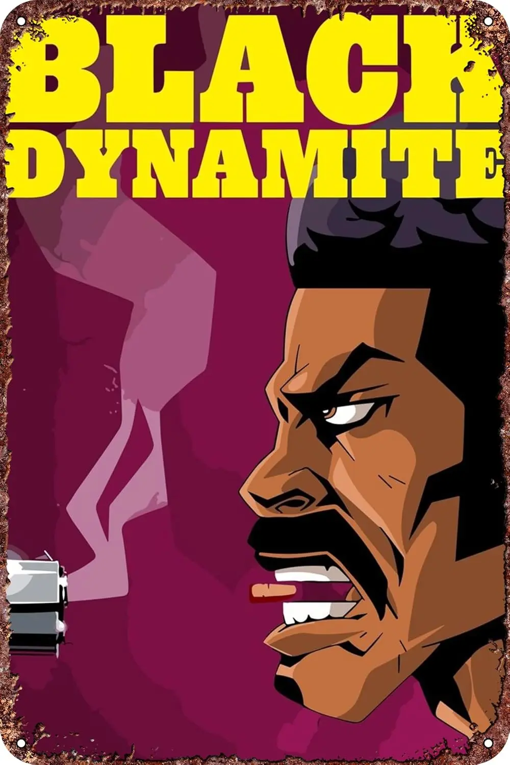 black dynamite Movie Poster Retro Funny Metal Tin Sign, Outdoor Home Wall Decoration 8x12inch