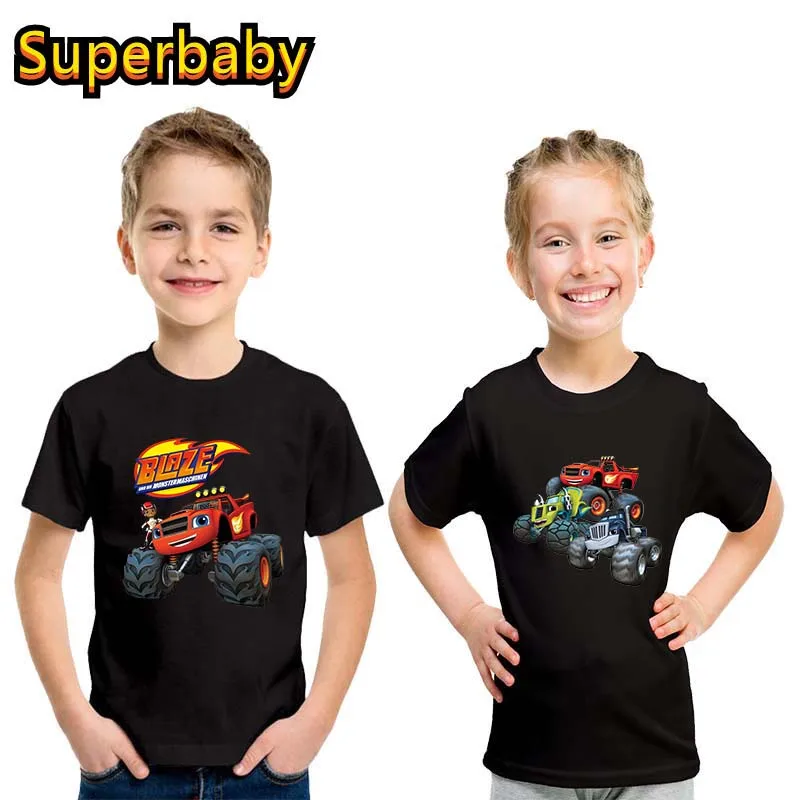 Blaze And The Monster Machines Print Cartoon Kids T-shirt Baby Boys Girls Clothes Summer Children Cotton Short Sleeve T shirt