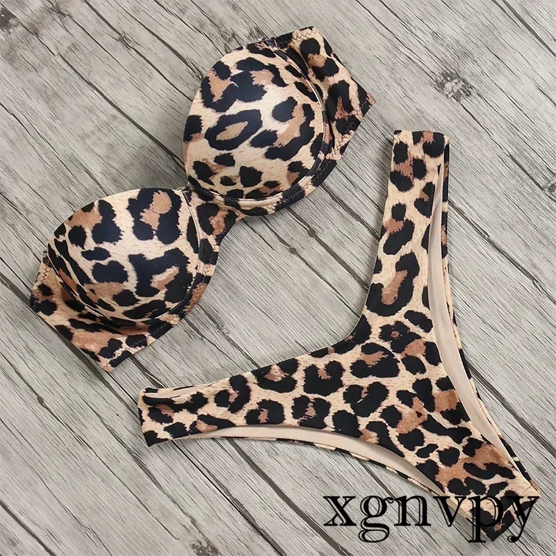 Xgnvpy seksowne kobiety strój kąpielowy bikini biustonosz push-up Bikini Set dwuczęściowy strój kąpielowy stroje kąpielowe kostiumy kąpielowe z