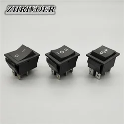 KCD4 6 Pin Black Rocker Switch ON-OFF-ON 2/3 Position 16A 250VAC/ 20A 125VAC Self-reset/Momentary Power Switch