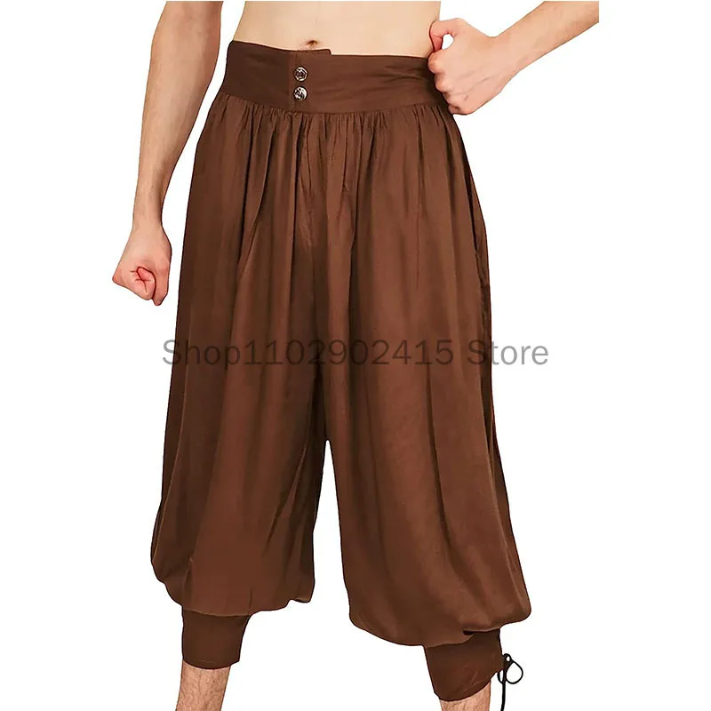 

2023 New Halloween Carnival Party Cosplay Cost Medieval Viking Retro Pirate Role-playing Capris