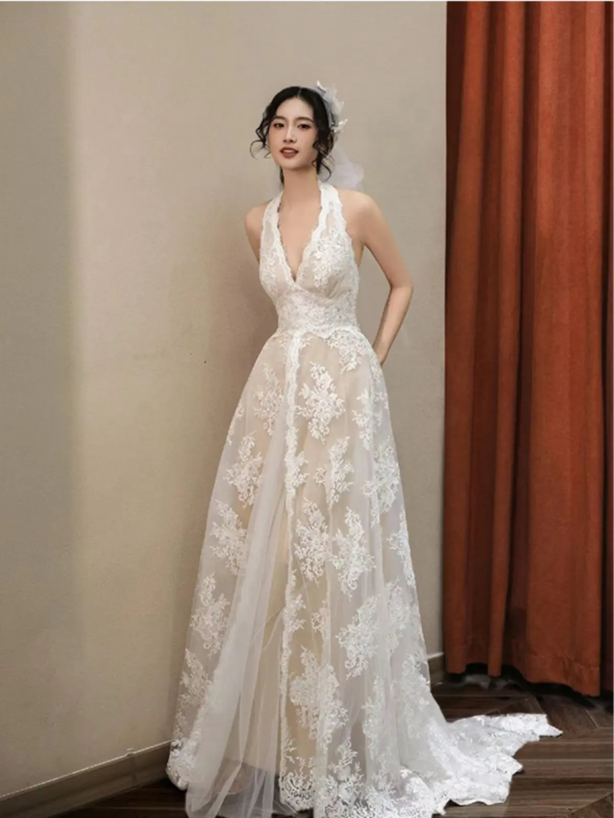 

Свадебное платье Angel Wedding Dr Lace Neline, подарок на день рождения, утренний халат, корейское платье подружки невесты с поясом