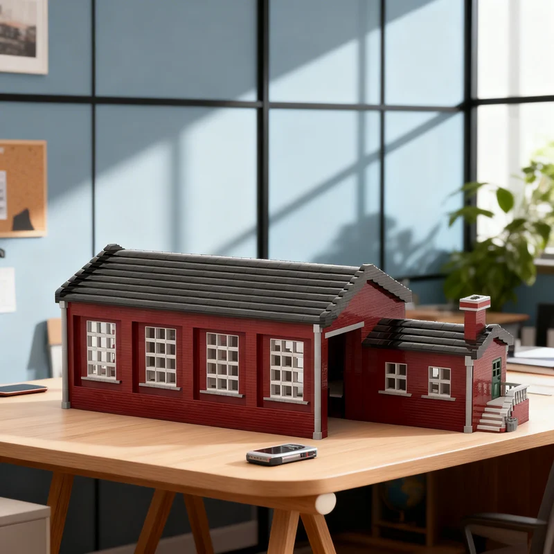 

6151pcs MOC Hangar A Marchandises Goods Shed City Trains Model Building Blocks Architecture Toy Christmas Gifts Brick Kids DIY