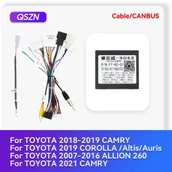 QSZN Car Radio Canbus Box For TOYOTA CAMRY COROLLA Altis Auris ALLION 260 Wiring Harness Power Cable Decoder Adapter FT-RZ-01