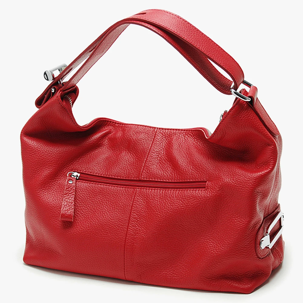 Zency 100% Genuine Leather Women Gift Hobo Bag Lady Tassel Shoulder Bags Classic Red Handbag Crossbody Adjustable Strap Purse