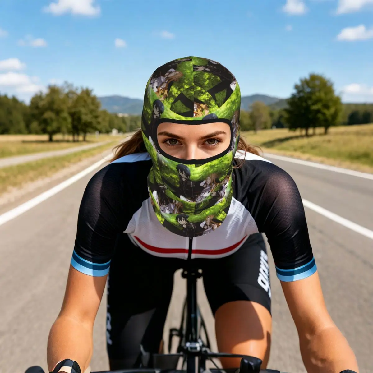 Sword Art Online Sao Yuuki Asuna Anime Thin Balaclava Full Face Mask Sun Protection Neck Gaiter For Motorcycle Cycling Outdoor