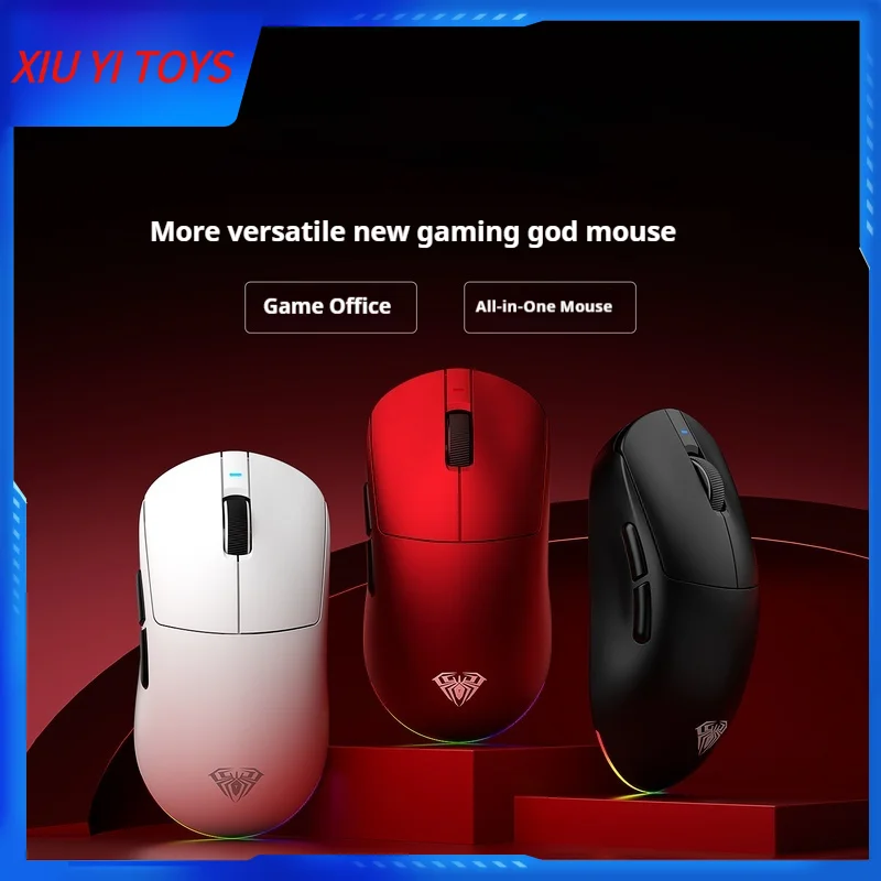 

Мышь Aula V9, киберспортивная игра, 3 режима, 2,4 г, беспроводная Bluetooth Paw3950, легкий компьютер, офис, для ПК, Windows, RGB