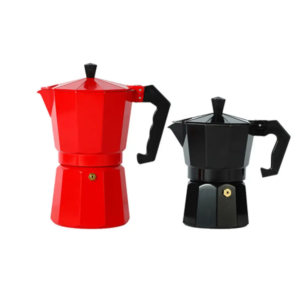 Professional Italian Style Aluminum Mocha Pot Espresso Maker Dual Valve Coffee Percolator Stovetop Brewer Kitchen