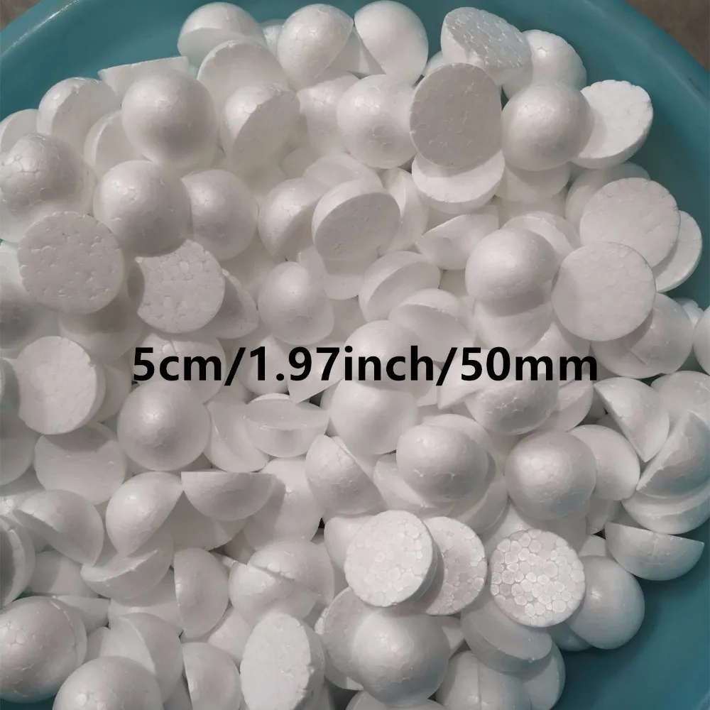 5cm 200 stücke halbrunde feste Polystyrol Styropor Schaum kugeln für Kinder basteln DIY 1,97 Zoll/50mm Weihnachts dekoration für zu Hause – Detail 3