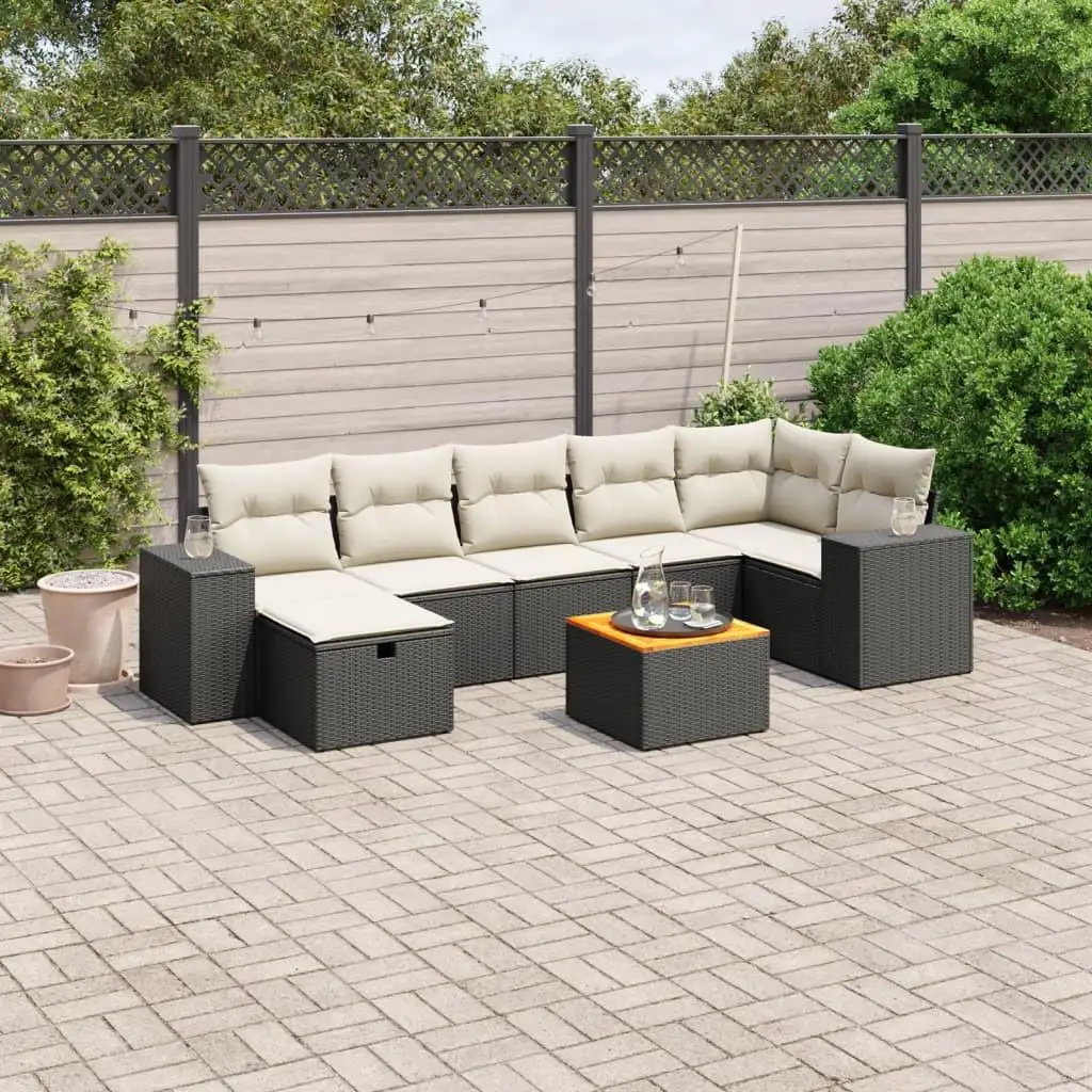 

Elegant Black Garden Sofa Set Outdoor Furniture Stylish Patio Seating Comfortable Lounge Chair and Table for Relaxation