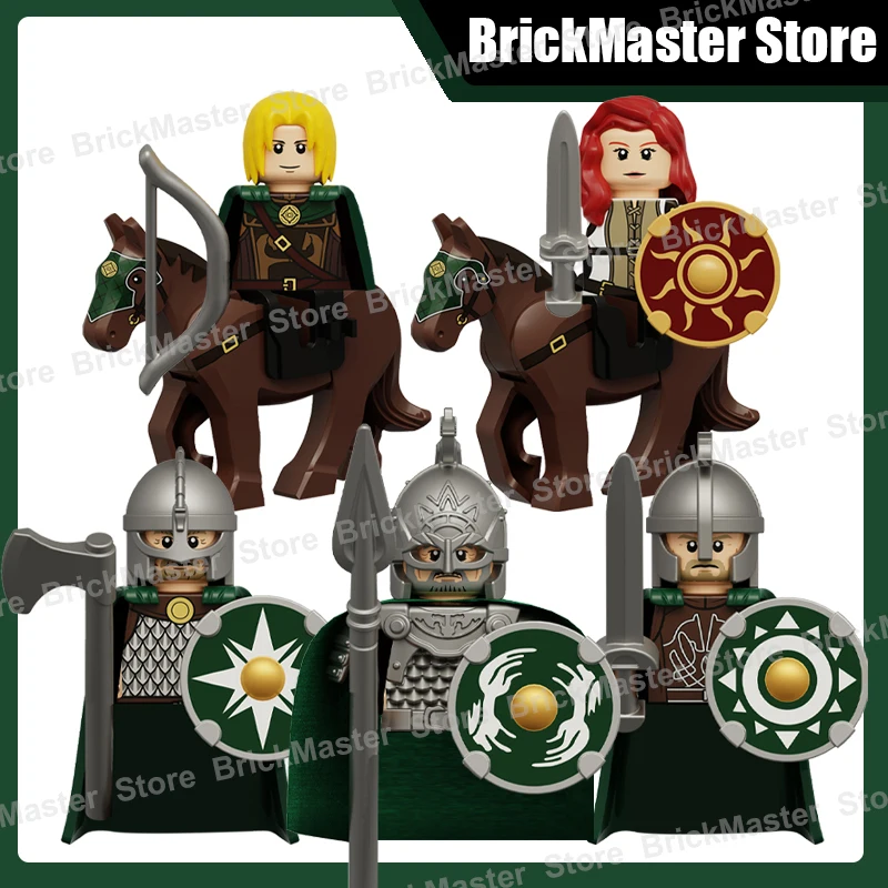 Image of Mittelalterliche Burg Kriegsritter Prinzessin Bausteine Militär Armee Soldaten Figuren Pferd Krieger Infanterie Schwert Bausteine Spielzeug Geschenke
