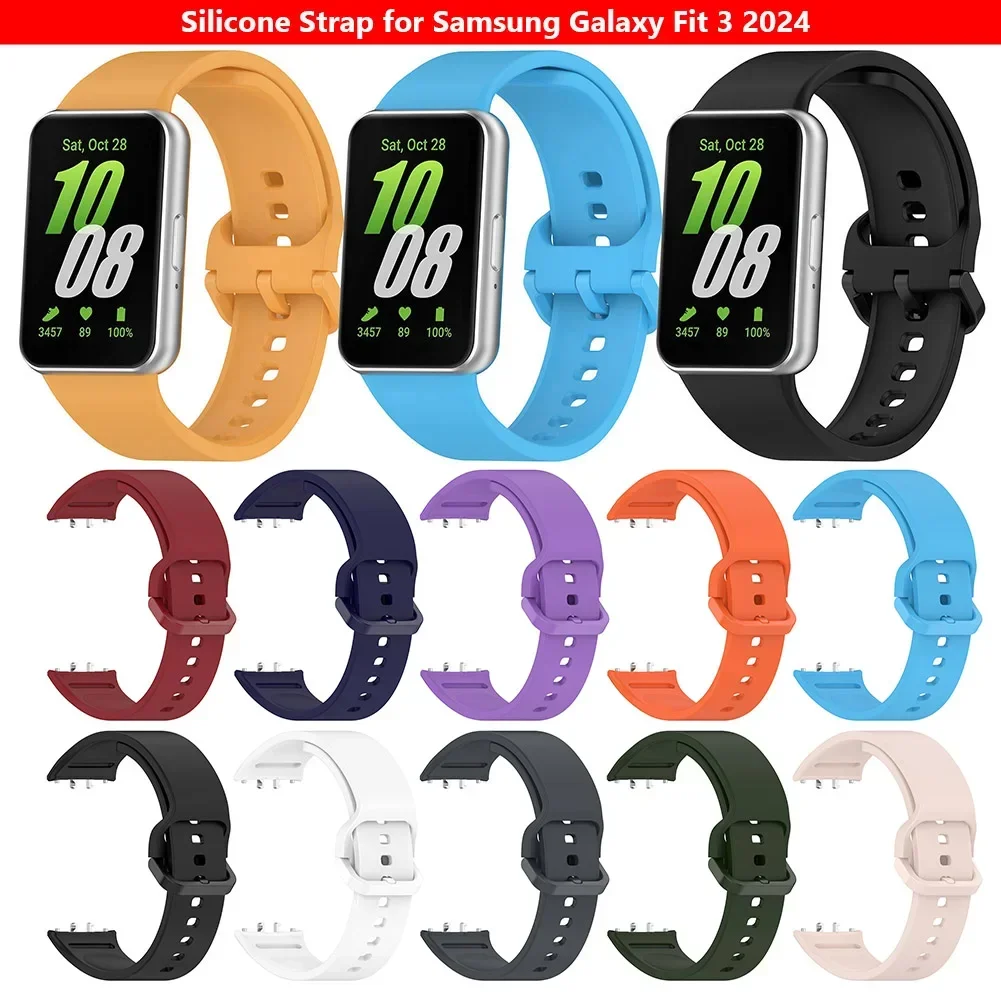 Мягкий силиконовый ремешок для Samsung Galaxy Fit 3, сменный спортивный ремешок для часов Samsung Galaxy Fit3, аксессуары для ремешков