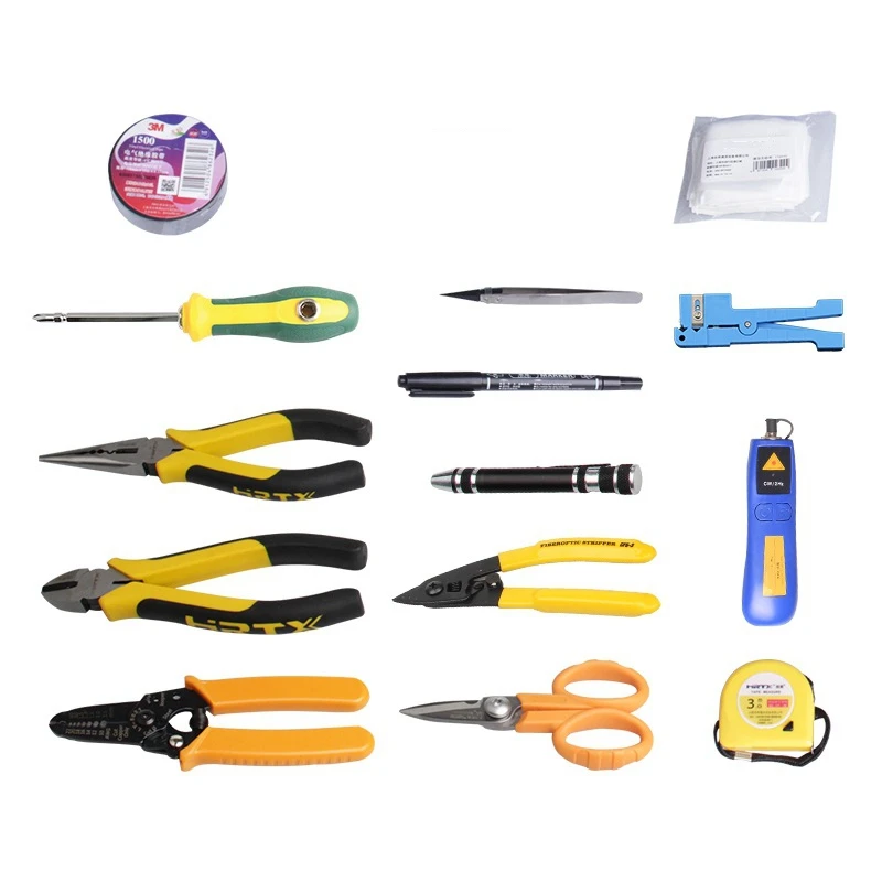 MT-8407 FTTH FTTX Tool Box crimp tool RJ45 hand network tools kit for maintenance network set lan cable tester