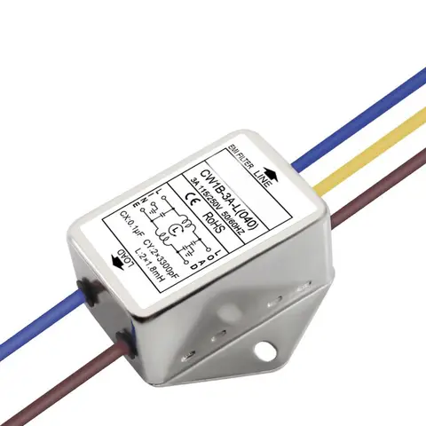 전원 공급 장치 필터 EMI 라인 오디오 정수기 CW1B-3A/6A/10A-L(040) AC 250V 와이어 오디오 정수기 EMI 간섭 방지