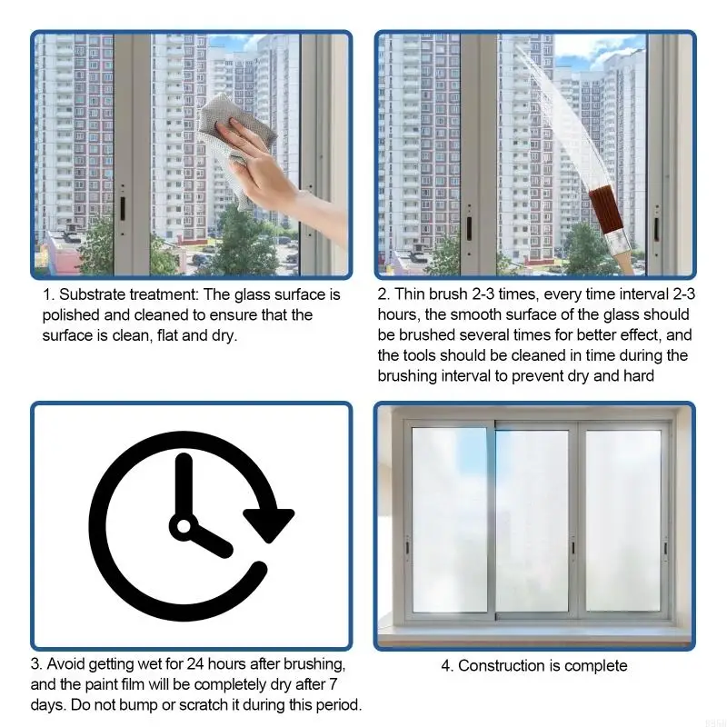 Window Film Frosted Glass Paint White Glass Window Paint for Home Shower B95B