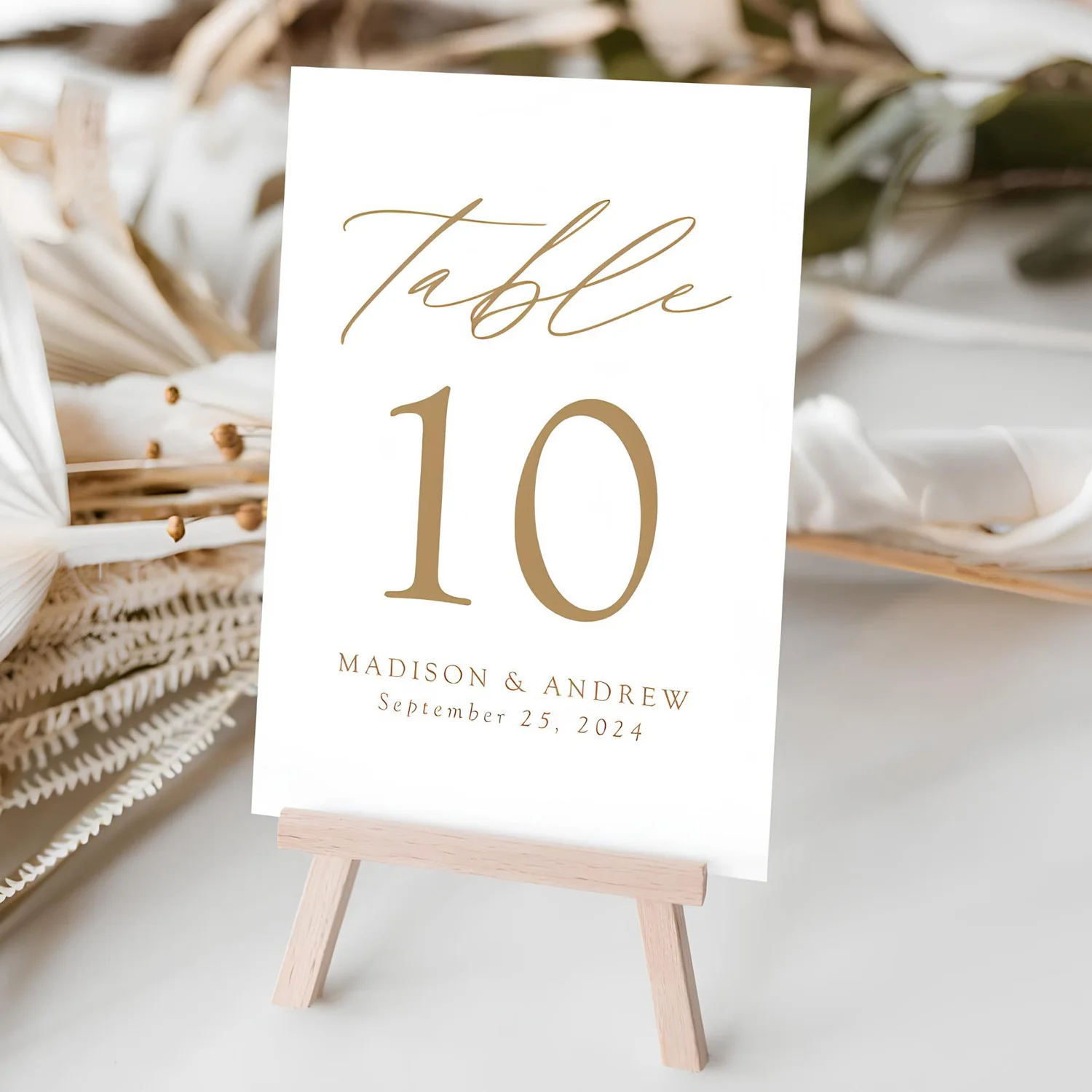 Custom Wedding Table Number Card, Personalized Your Logo Photo, Wedding Table Number 1 to 30, Gold Numbers of Tables