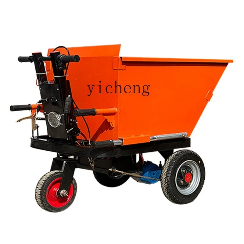 

construction site electric trolley gray bucket truck tricycle dump truck handling