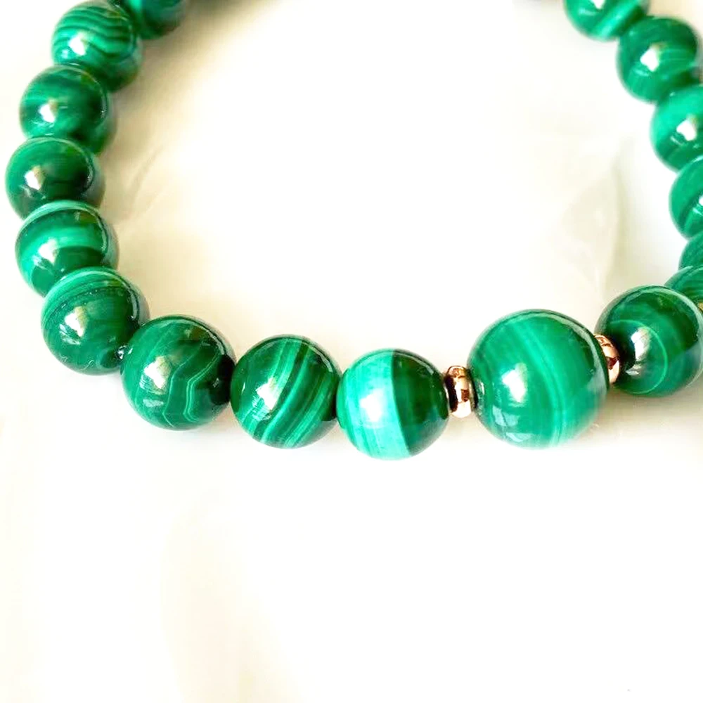 MG2191 New Design 6&8 MM Natural AAA Grade Malachite Protective Energy Beaded Bracelet