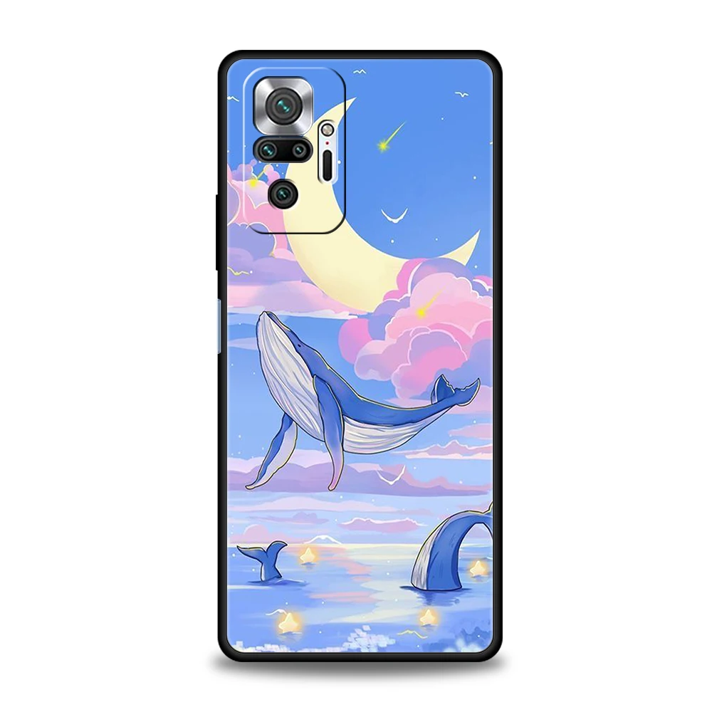 Whale Jumping Phone Case Cover for Redmi 14C 10C Note 14 13 12 10 11 Pro Plus 7 8T K40 K50 Gaming Pro Plus 5G Soft Shell Capas