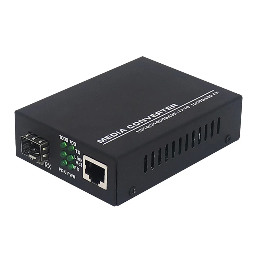 Gigabit Fiber Optic Media Converter Fiber to Ethernet Transceiver Rj45 Electrical Port 10 100 1000Mbps Multi Mode 224M 550M