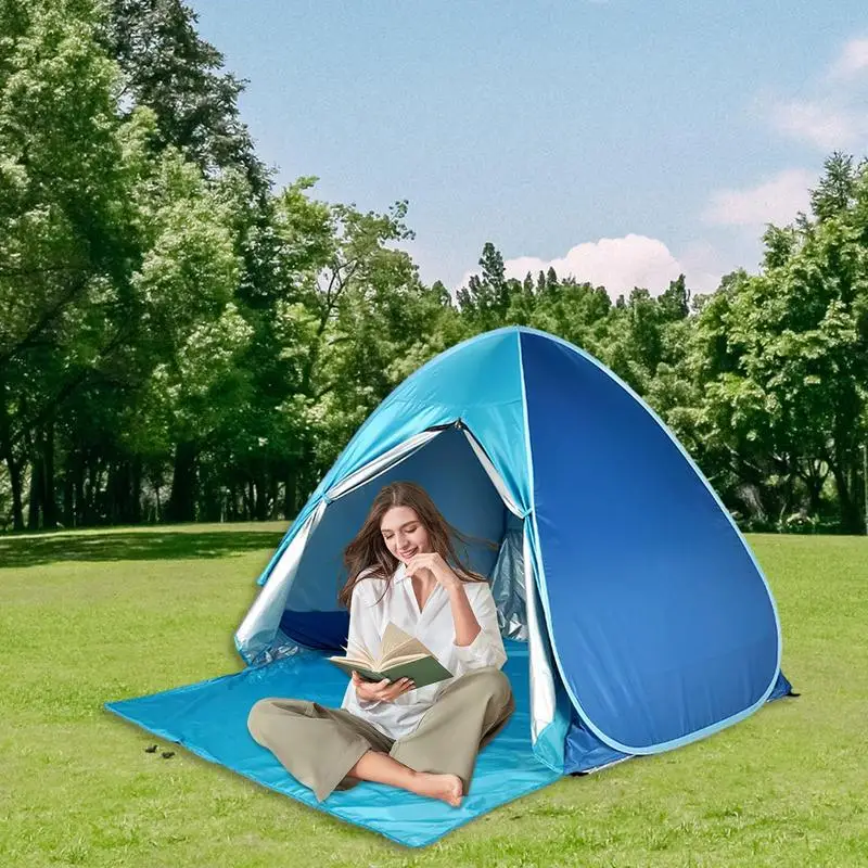 Pop Up Beach Shade Portable Sun Shade Instant Tent For Beach Lightweight Easy Setup Cabana Anti-UV Sun Shelter Canopy Waterproof