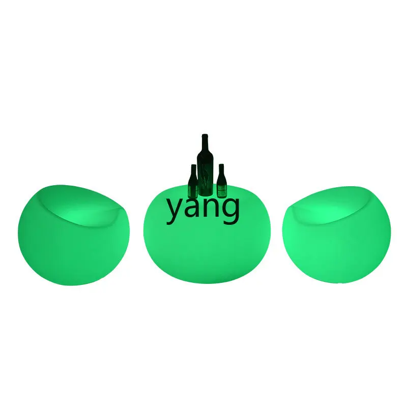 

LTT Round Outdoor Remote Control Luminous Table Chair Ball Shape Sofa Bar Stool Coffee Table plaid Chair