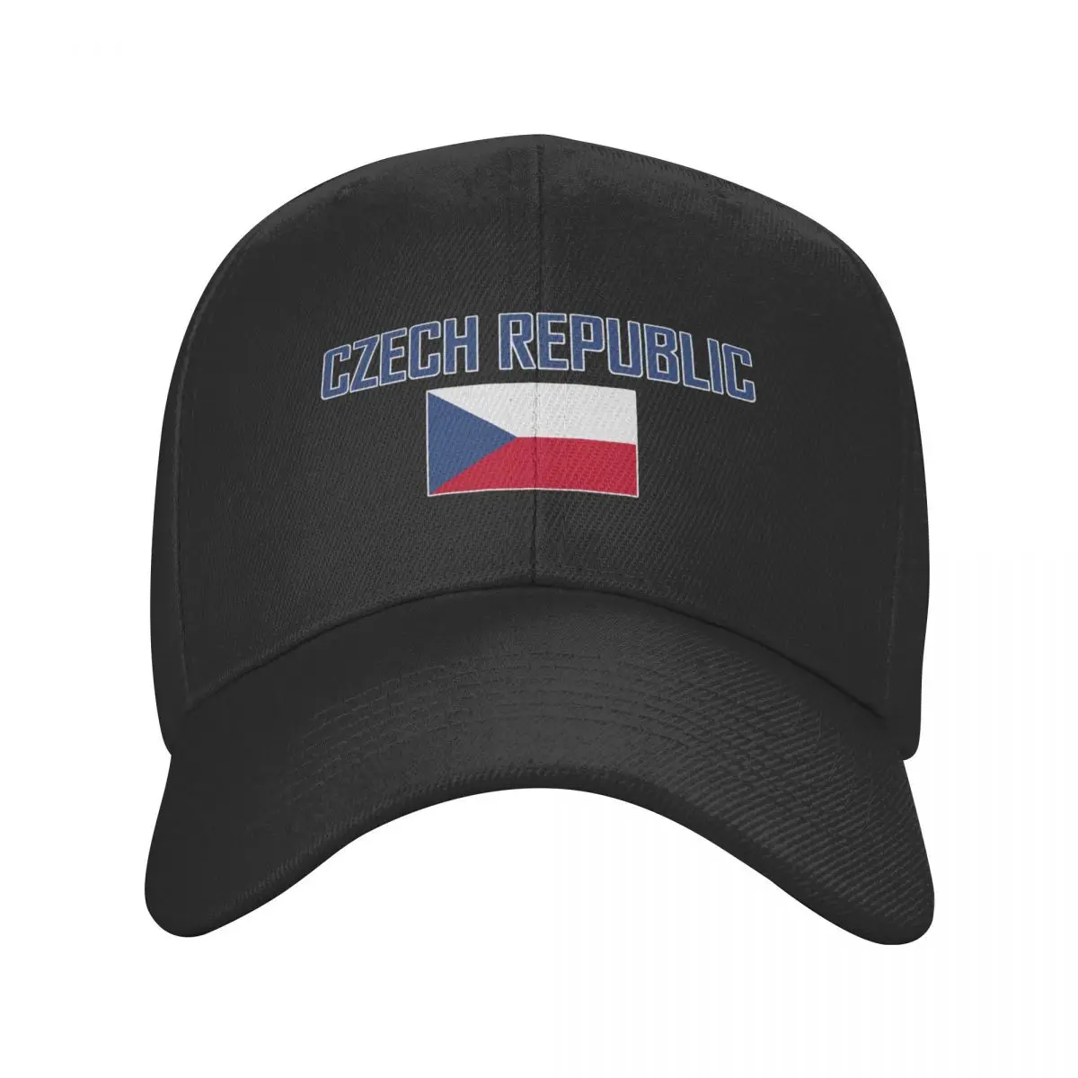 CZECH REPUBLIC Country Name With Flag Sun Baseball Cap Breathable Adjustable Men Women Outdoor Hat For Gift