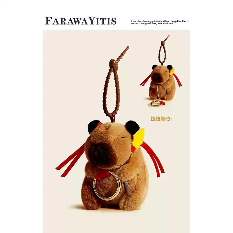 ผึ้งน่ารัก Capybara Plush จําลอง Capibara อะนิเมะ Fluffty ของเล่นน่ารักแหวนตุ๊กตาตุ๊กตาสัตว์ตุ๊กตา Plush คริสต์มาสของขวัญ