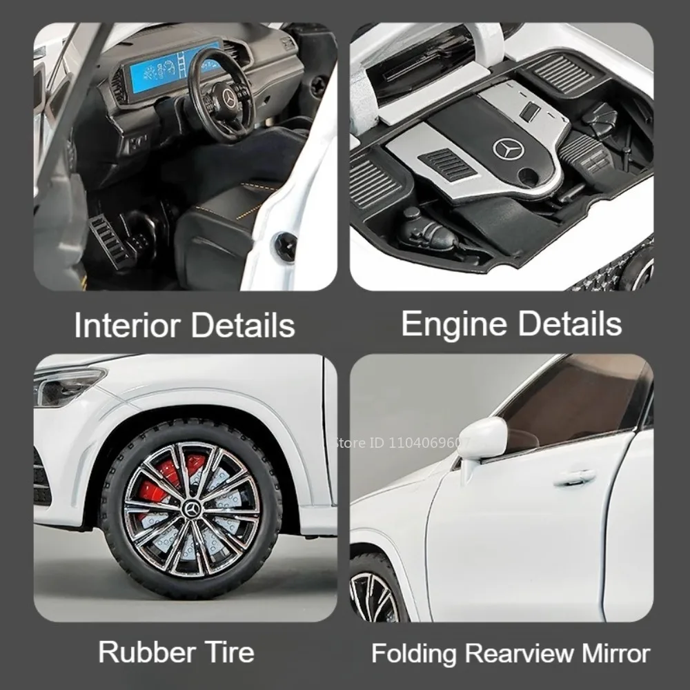 Scala 1:24 GLE350 Modello di Auto Giocattolo Suono Luce Tirare Indietro In Lega Diecast In Miniatura SUV Giocattoli Fuoristrada Per Bambini Regali Di Compleanno