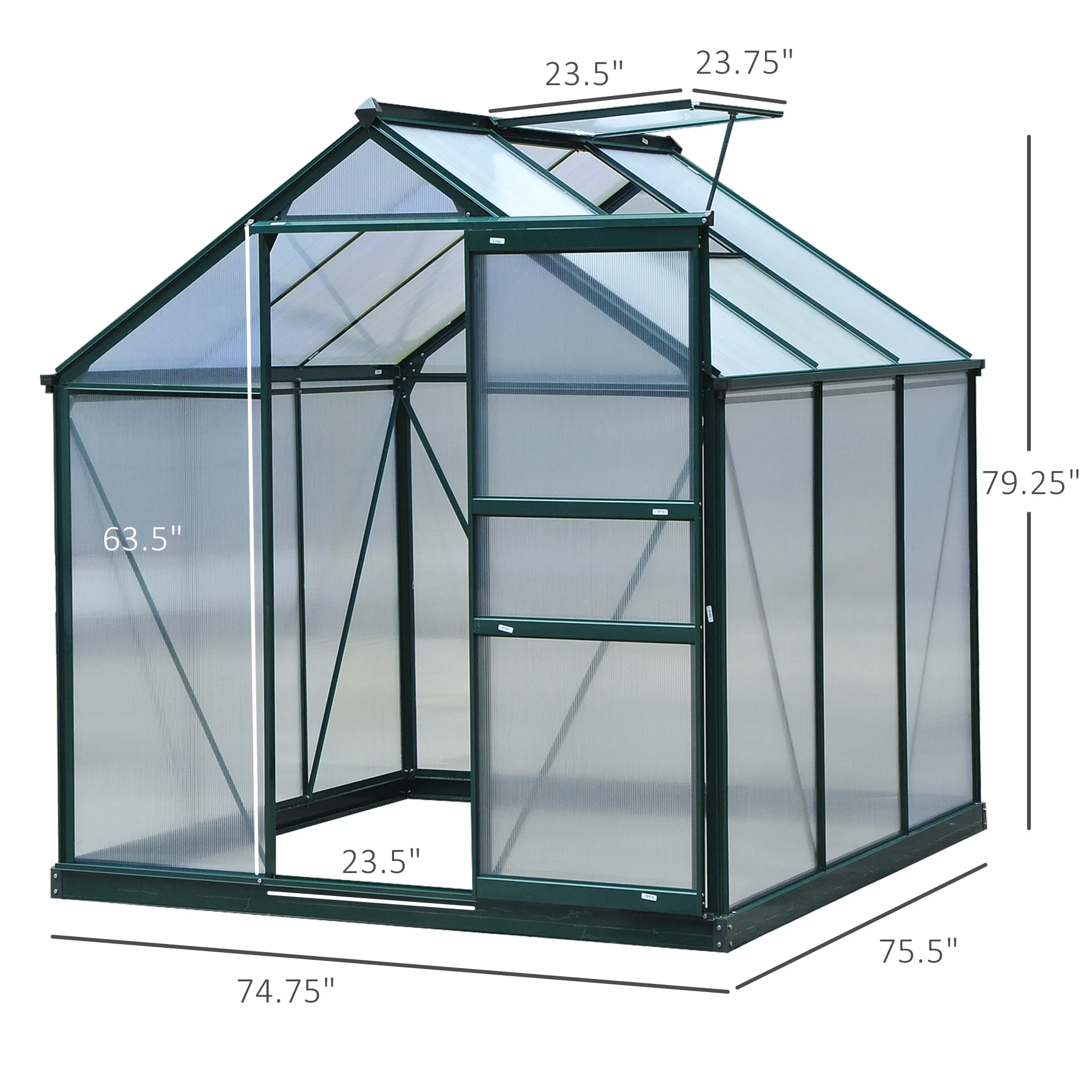 6' x 6' x 7 Greenhouse Aluminu - огляд і ціна Polycarbonate Greenhouse Aluminum Frame