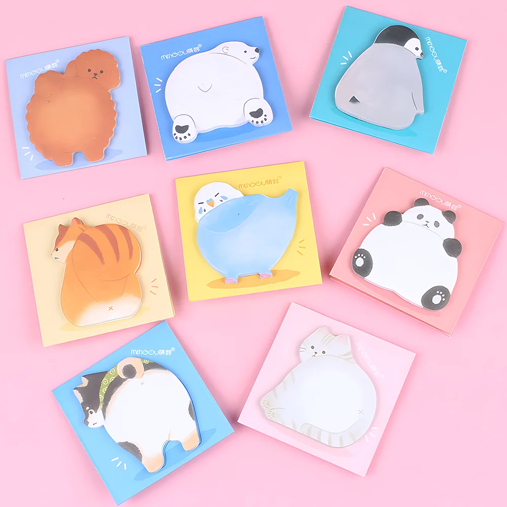 Cartoon Animal Sticky Notes Cute Kawaii Cat Dog Bear Panda Memo Pad Funny Post Notepad Kids Girls estetica Stationery Index Tab