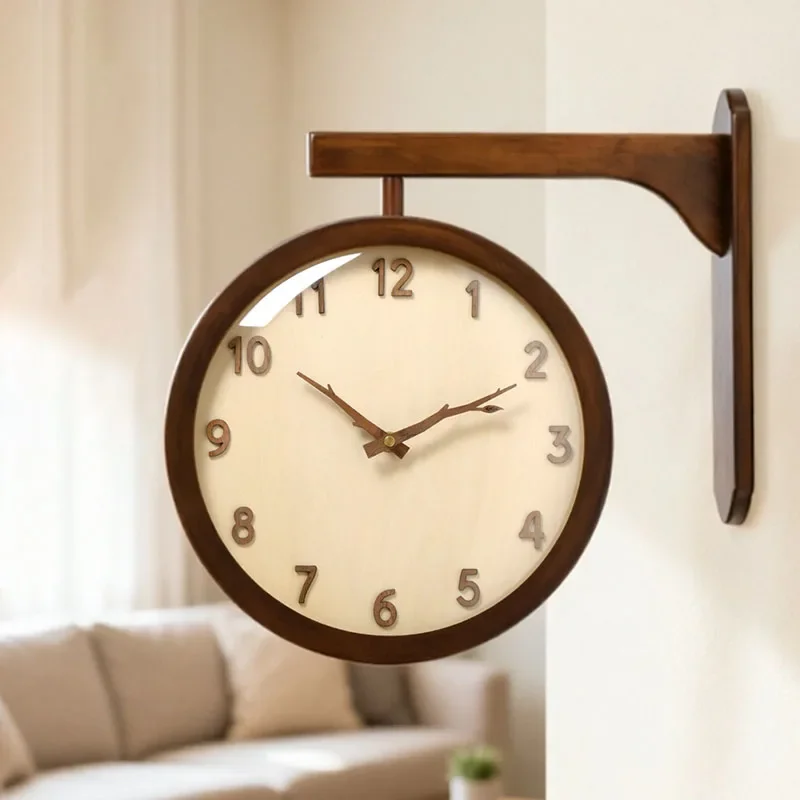 Double-Sided Wall Clock Bedroom Silent Wall Clocks Living Room Decoration Rotating Clock Modern Minimalist Home Hanging Watch