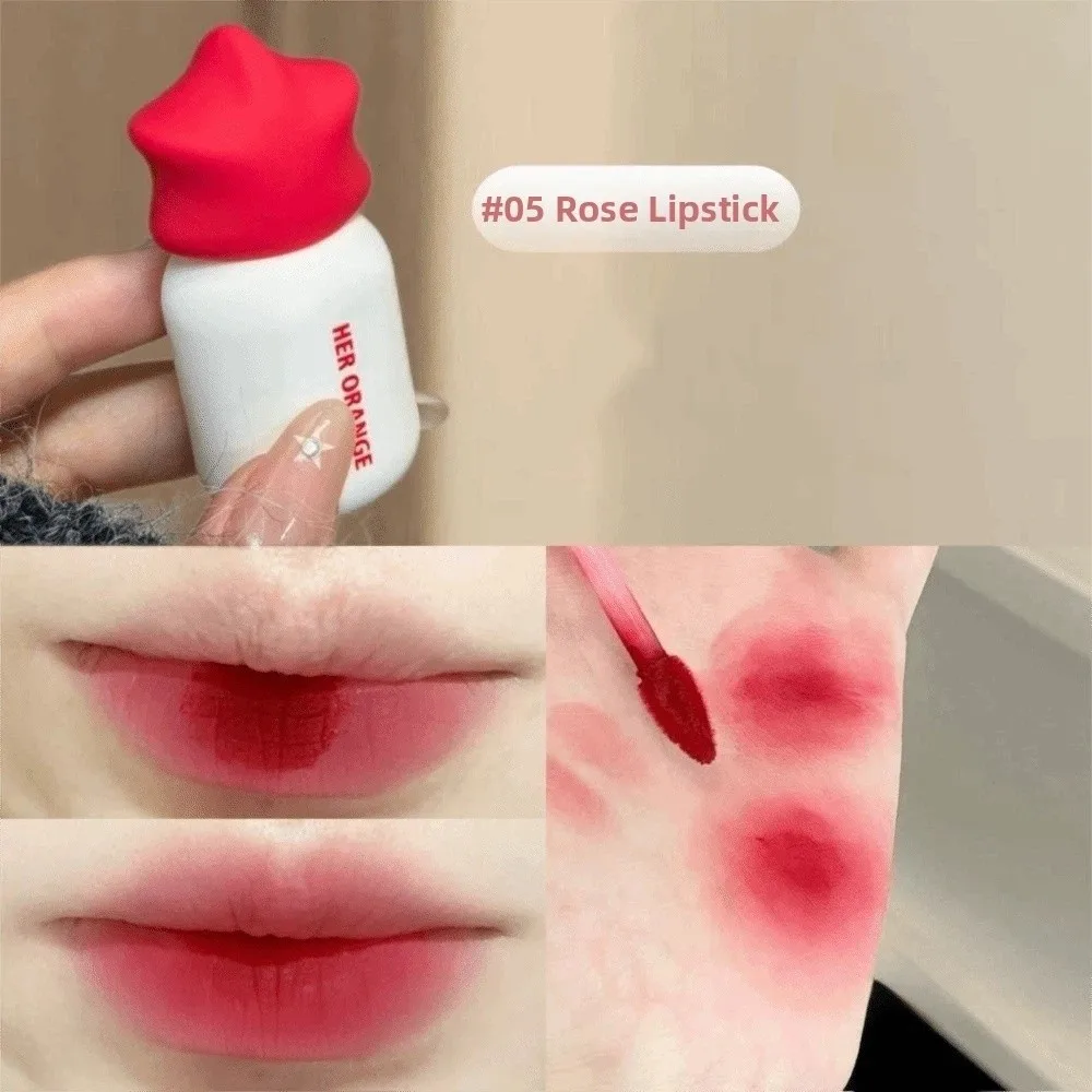 Cute Velvet Finish Matte Lip Mousse High Pigment Lasting Matte Lipstick Whitening Lip Makeup Matte Lip Glaze ‌No-Makeup Look