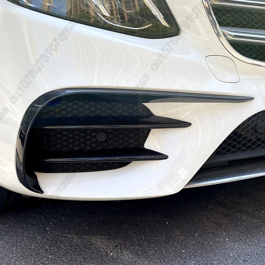 6PCS Front Bumper Spoiler Fog Light Trim For Mercedes-Benz E-Class W213 E260 E300 E53 AMG 2016-2020 Chin Side Blade Body Kit - view 4