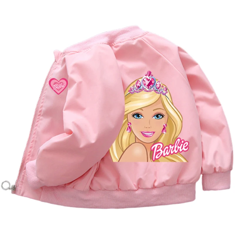2-12 سنة الاطفال السترات جديد ربيع الخريف طفلة ملابس باربي الكرتون طباعة معطف غير رسمي الأطفال الأميرة زي ملابس خارجية