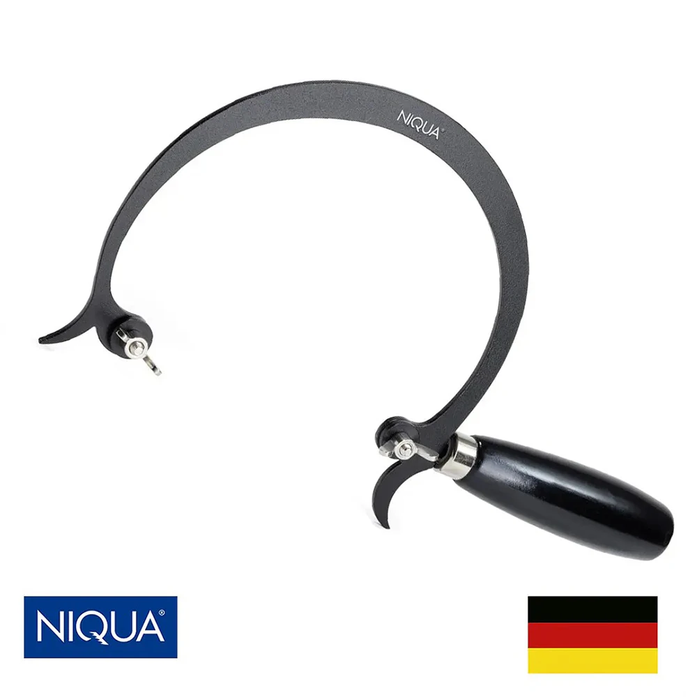 NIQUA Jeweller's Round Bow Saw Frame Ergonomic Wooden Handle 110mm Throat Depth Jewelry Goldsmith Cutting Tool