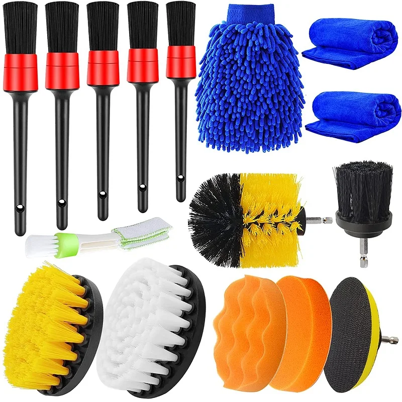 

16PCS Car Detailing Brush Kit Detail Brushes Car Detail Cleaning Brush for Wheel Exterior Interior Auto Detailing Brushes Set