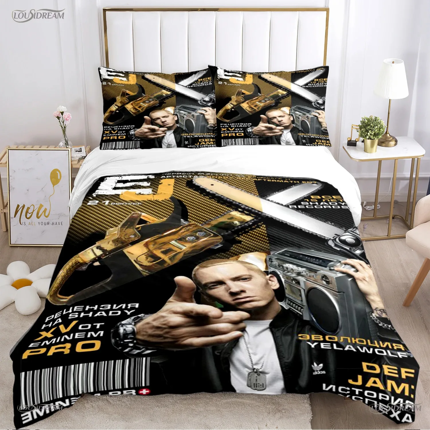 Eminem Hip-hop Singer All Season Duvet Cover Comforter Bedding Sets Soft Quilt Cover and Pillowcases SingleDoubleQueenKing