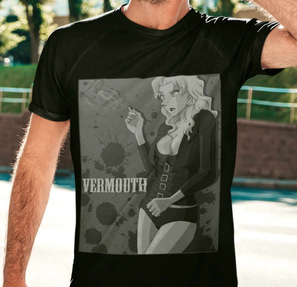 Vermouth Tee Case Closed Tshirt Detective Conan Shirt Black Organization T-shirt