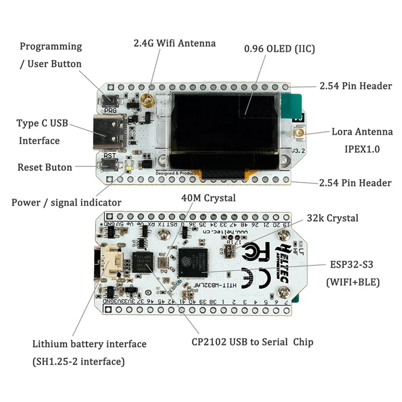 AB11-4X Heltec Meshtastic Lora32 V3 Entwicklungsboard 863–928 MHz SX1262 0,96 Zoll OLED-Display BT WIFI ESP32 Lora Kit