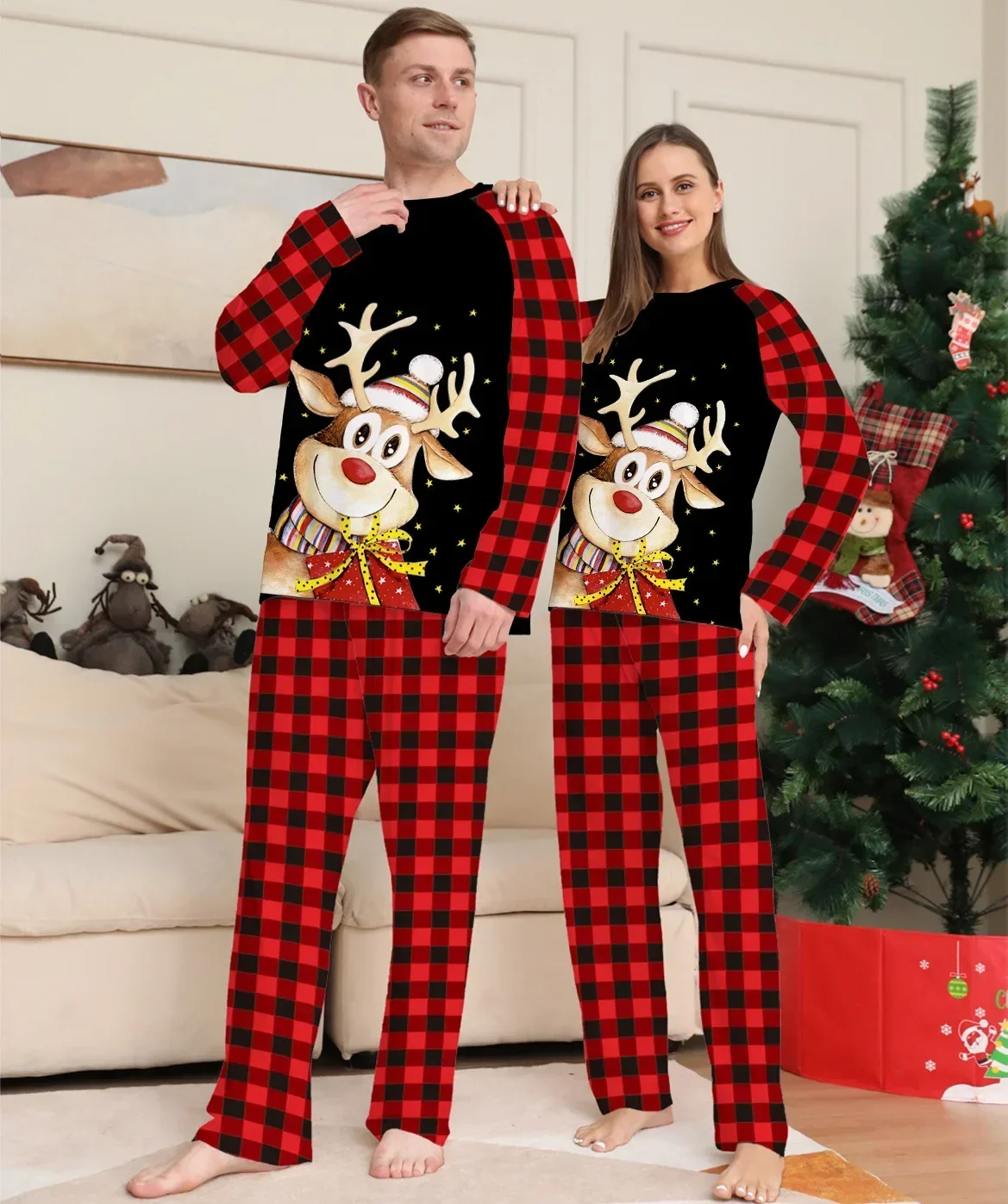 Merry Christmas Family Matching Pajamas Women Men Boys Girls Clothing Set Baby&Dog Romper Pjs Cute Soft Pijamas Xmas Look