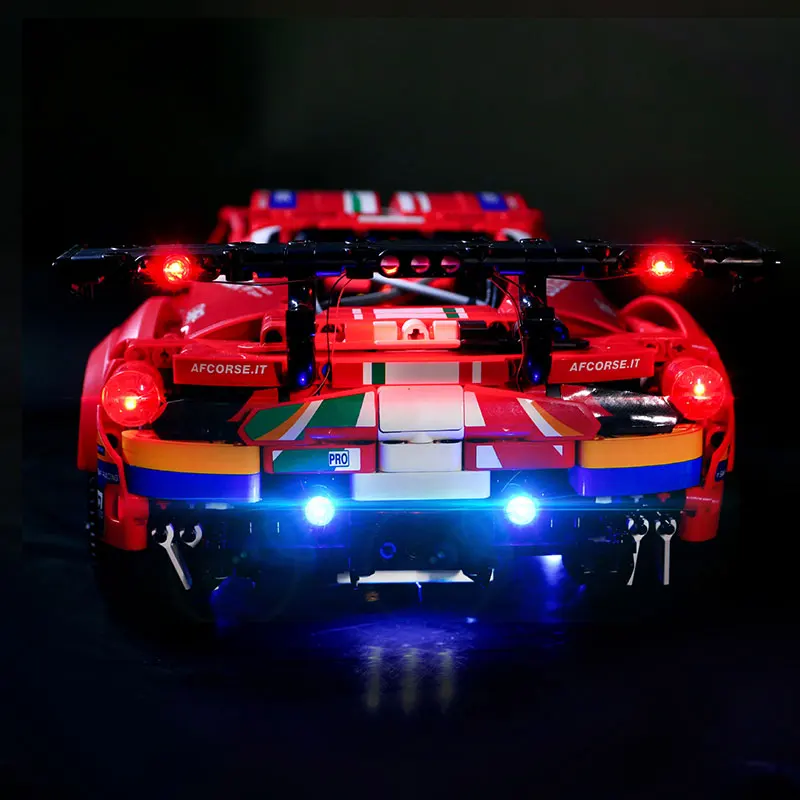 Kit de luz LED para coche deportivo de carreras LEGO 42125, lámpara GTE 488, regalo artesanal (no incluye bloques de construcción, Kits de ladrillos, modelo)