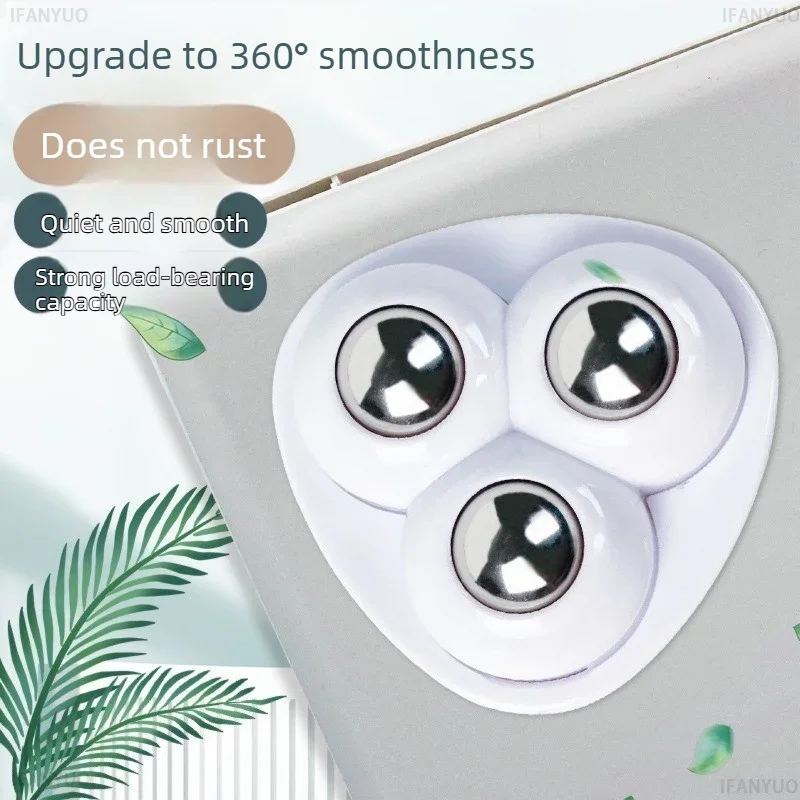 4Pcs Self Adhesive Universal Caster Wheels No Noise Rotating Pulley for Trash Can Kitchen Appliance Furniture Easy Move Decor
