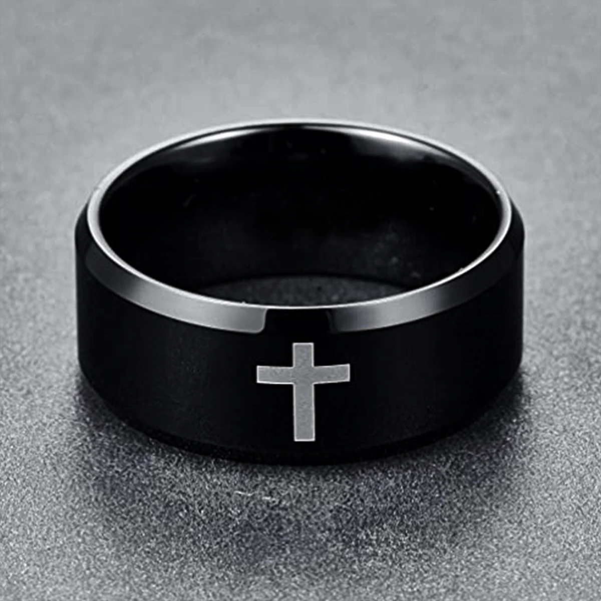 New Fashion Stainless Steel Ring For Women Black Jesus Cross For Men Casual Y2K Fashion Gothic Jewelry Gift