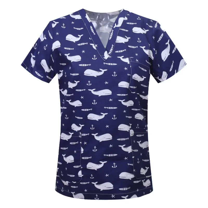 Uniforme de trabajo con estampado de dibujos animados para hombres y mujeres, ropa de enfermería, dentista quirúrgico, enfermera, Hospital, clínica, farmacia