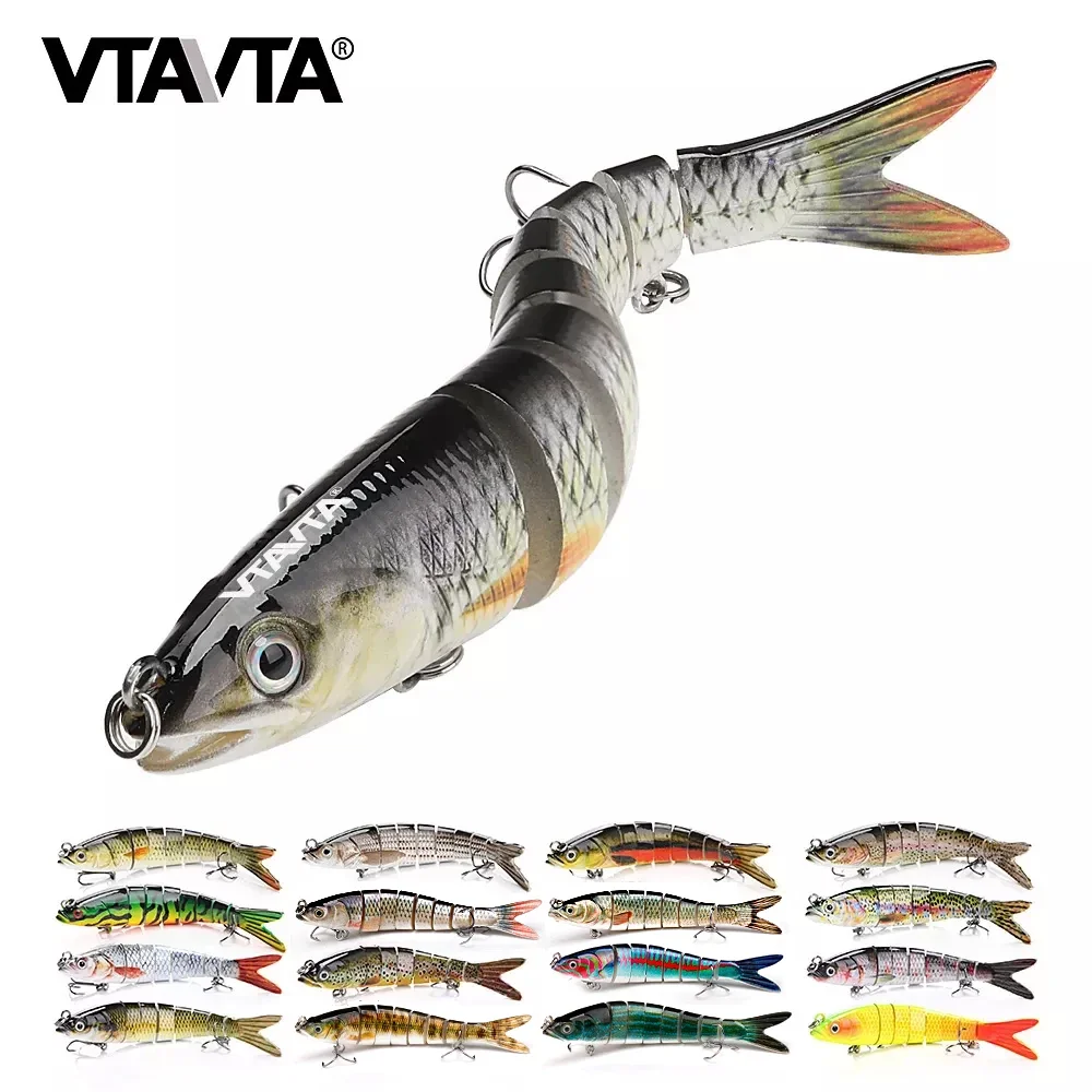 VTAVTA-Fishing Lures, Sinking Wobblers, Jointed Crankbait, 8 Segment Hard Artificial Bait for Fishing Tackle, 10 cm, 14cm