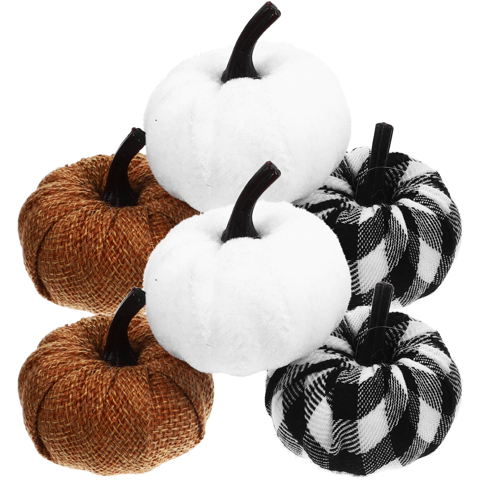 

6pcs Artificial Pumpkins Decor Fall Thanksgiving Foam Pumpkins Props Simulation Decor Fake Pumpkin Home 5 5cm White Black Plaid