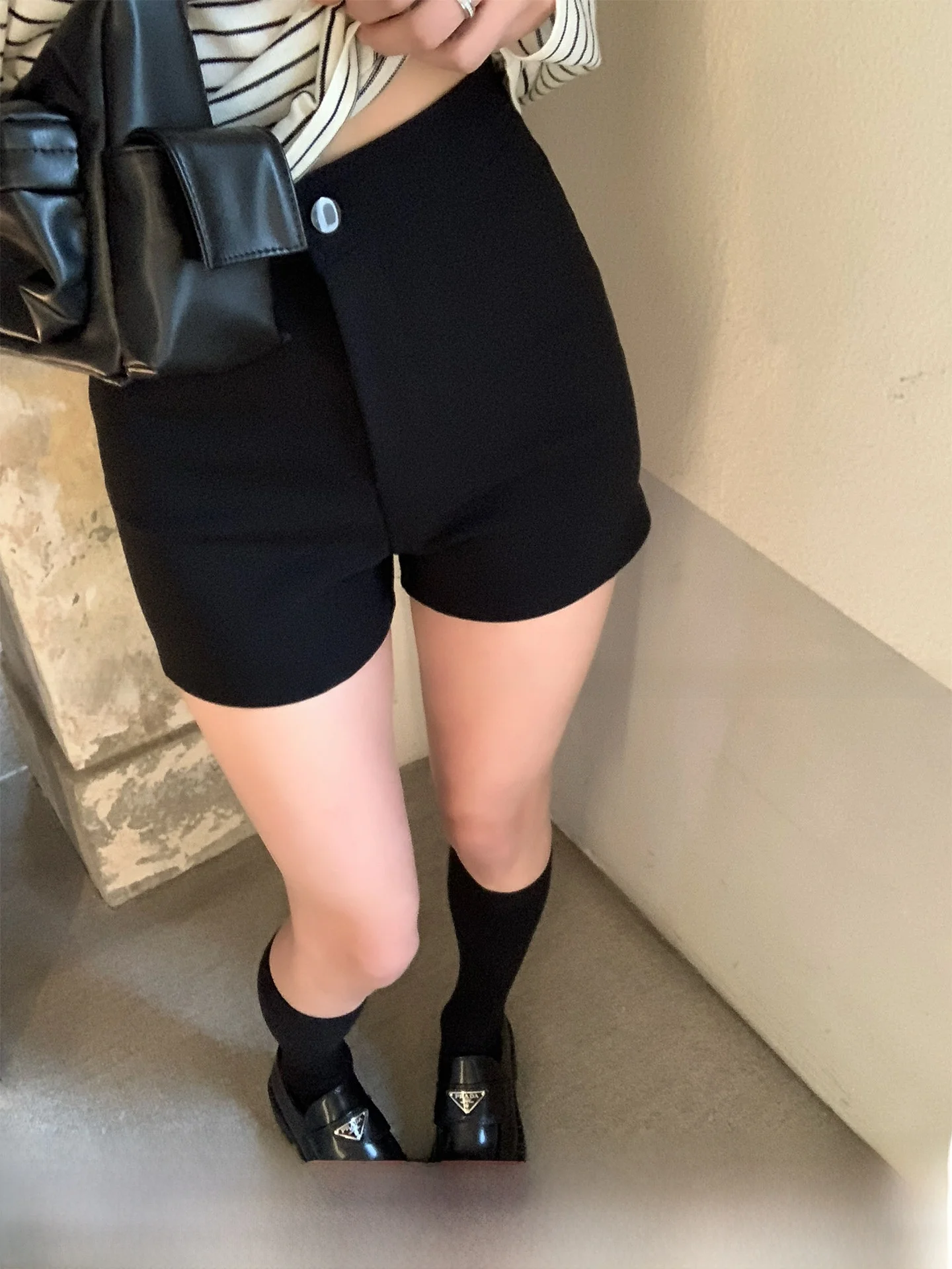 

High Waist Short Pants Women's Slimming Trousers Summer New Style GV Big Brother Must Have Adhesive Body Not Elastic