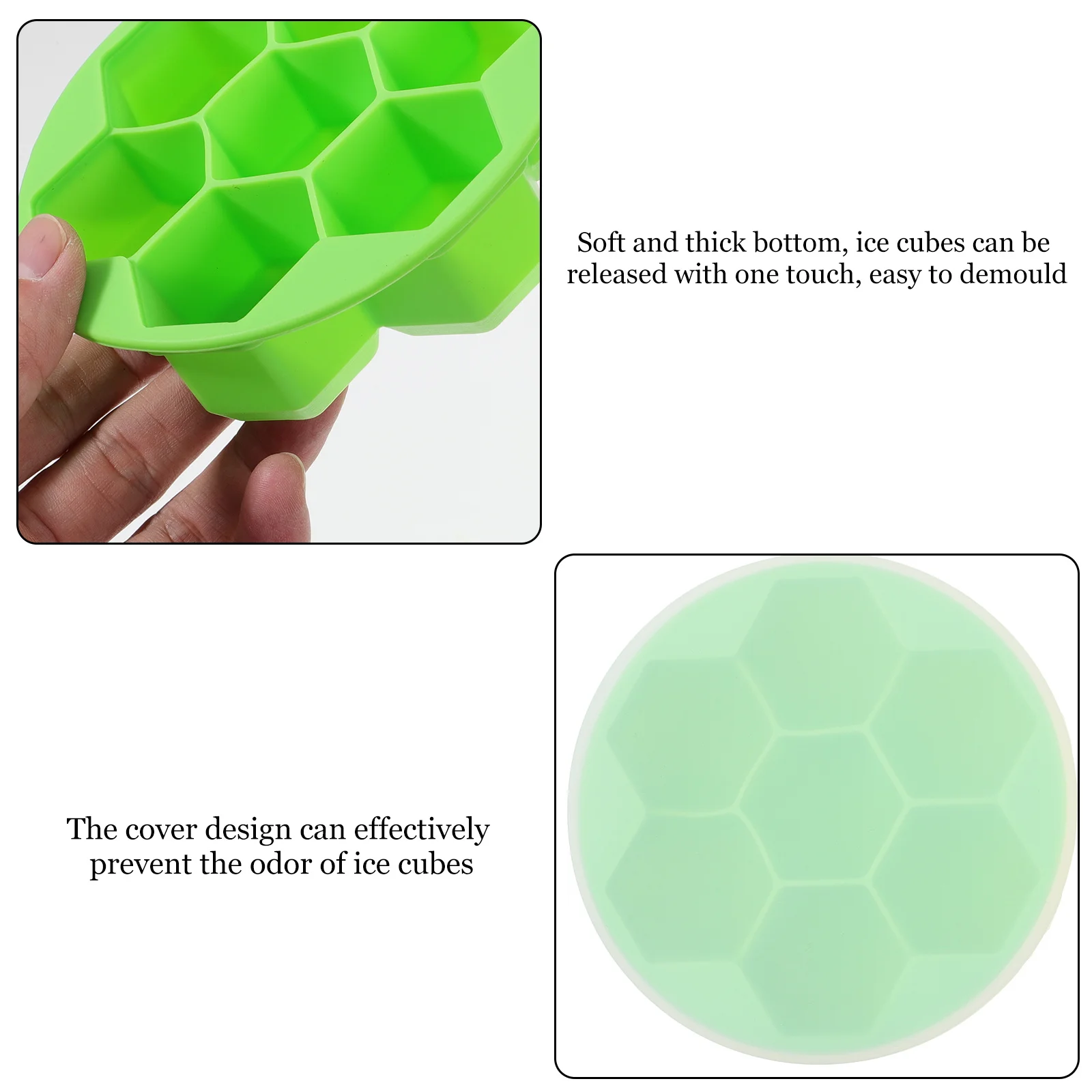 

2pcs Honeycomb Ice Tray Silicone Ice Cube Molds Thick Soft Bottom Easy Demould Odor Resistant for Home Party Cocktail Bar Use